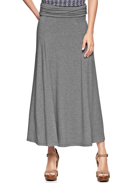 1 of 8 showing, with the color heather gray of product Foldover maxi skirt