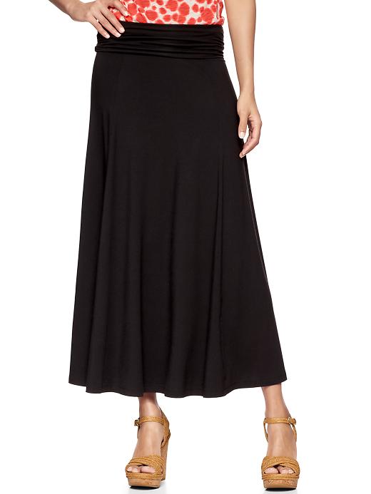 1 of 8 showing, with the color true black knit of product Foldover maxi skirt