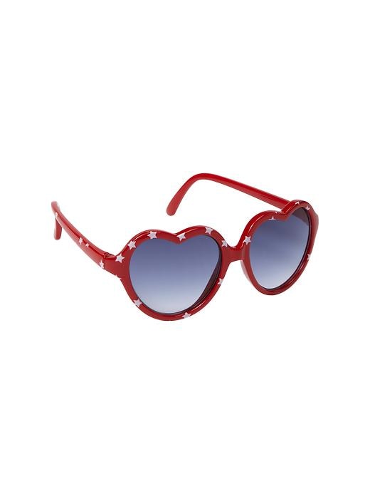 1 of 8 showing, with the color red star of product Printed heart-shaped sunglasses
