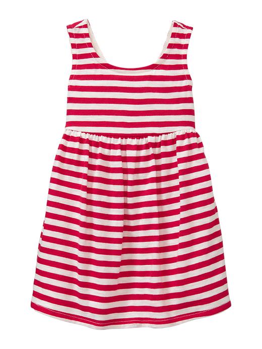 1 of 8 showing, with the color red/white stripe of product Striped bow dress