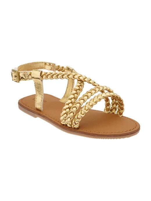 1 of 8 showing, with the color metallic gold of product Metallic braided sandal