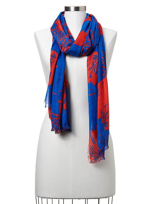 1 of 8 showing, with the color blue allure of product Tropical floral print scarf