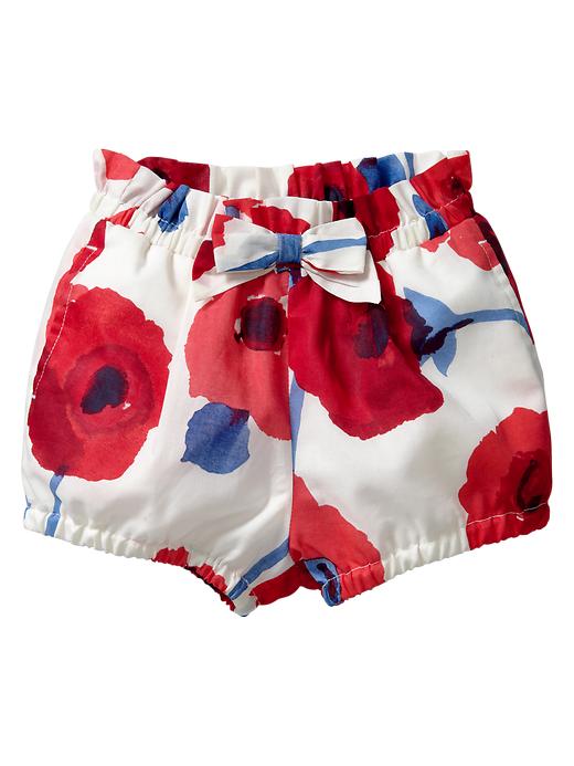 1 of 8 showing, with the color poppy print of product Bow floral bubble shorts