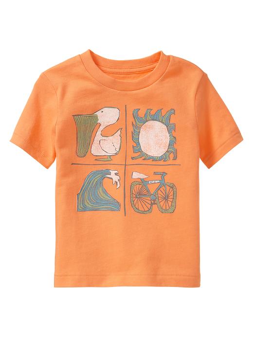 1 of 8 showing, with the color orange pop neon of product Graphic T