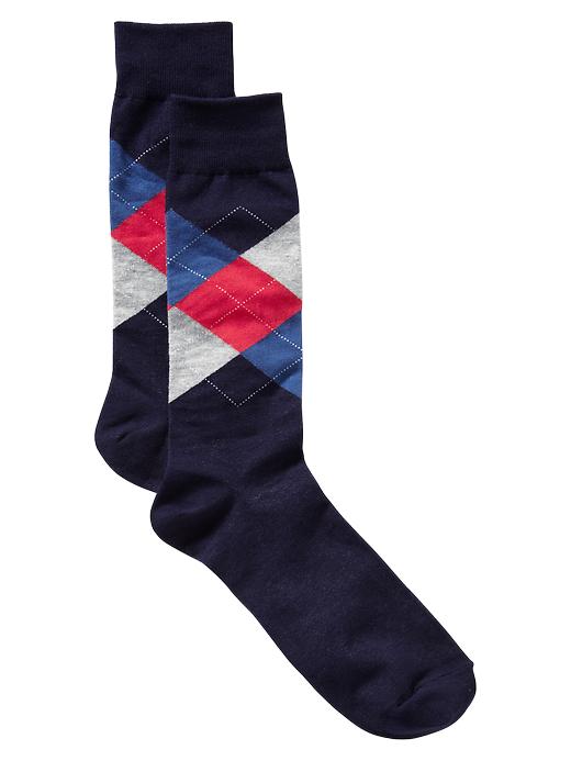 1 of 8 showing, with the color tomato of product Pop argyle socks