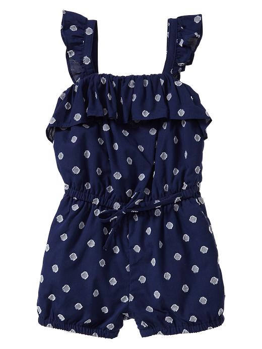 Image number 1 showing, Swiss dot ruffled romper