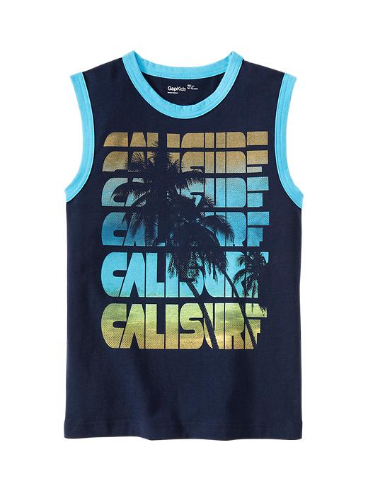 1 of 8 showing, with the color blue galaxy of product Beach graphic tank