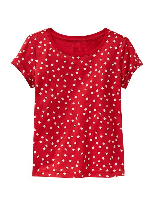 1 of 8 showing, with the color pure red of product Americana cuffed T