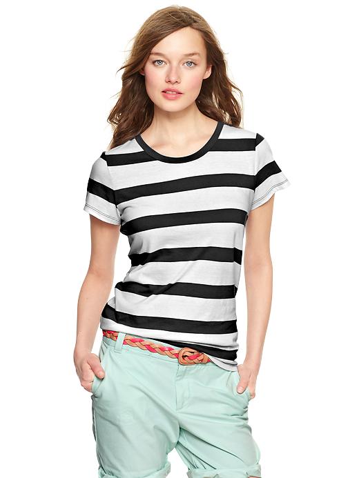 1 of 8 showing, with the color black stripe of product Essential rugby crew T