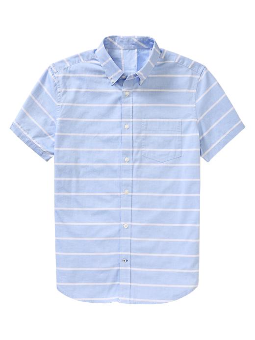 1 of 8 showing, with the color tile blue of product Striped modern oxford shirt