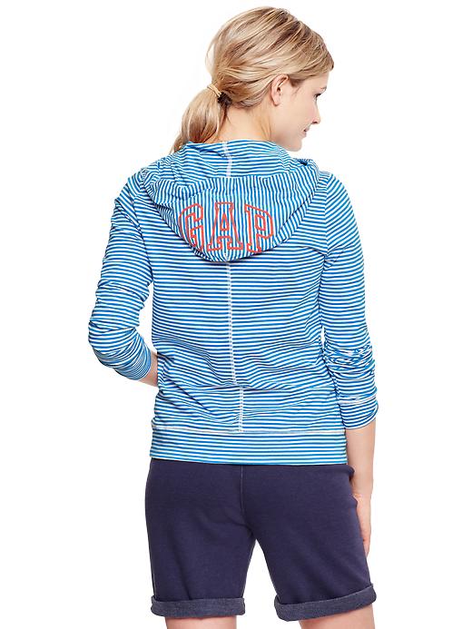 2 of 8 showing, with the color bold blue of product Striped logo sweatshirt