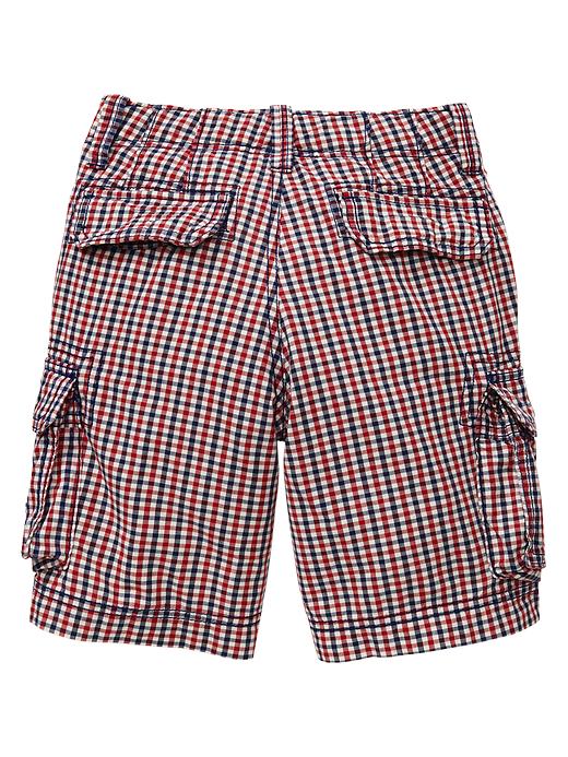 2 of 8 showing, with the color red blue plaid of product Checkered cargo shorts