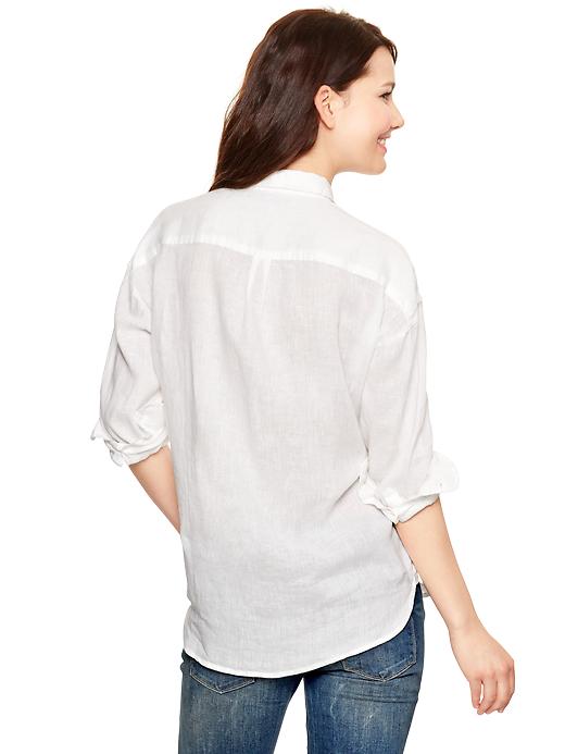 2 of 8 showing, with the color optic white of product Linen dolman shirt