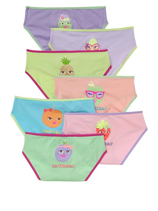 1 of 8 showing, with the color multi of product Days of the week fruit bikini (7-pack)