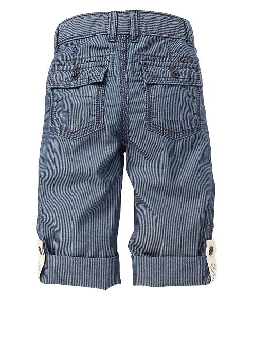 2 of 8 showing, with the color indigo stripe of product Convertible striped jeans