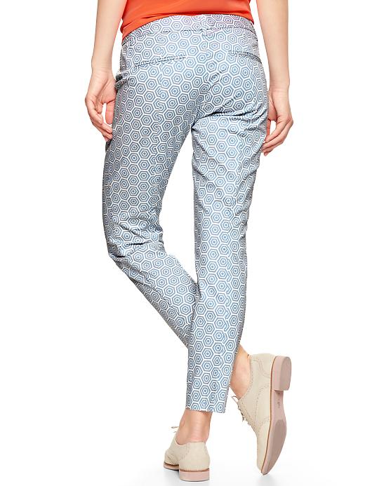 2 of 8 showing, with the color geometric blue of product Slim cropped print pants