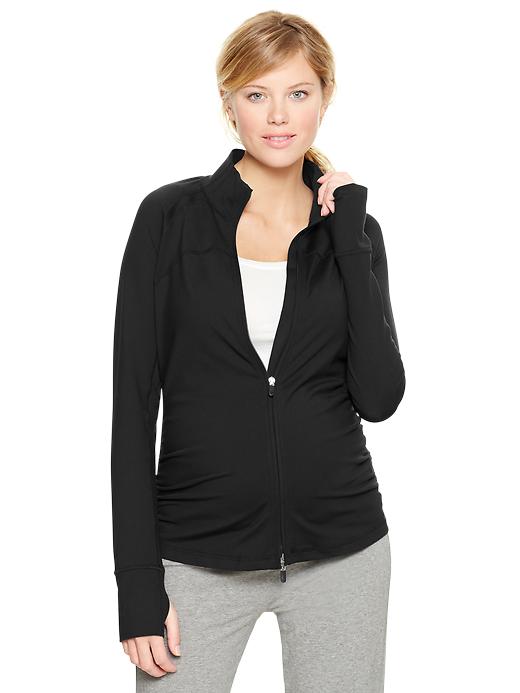 1 of 8 showing, with the color true black of product GapFit full-zip jacket