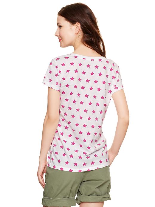 View large product image 2 of 2. Essential star print V-neck T
