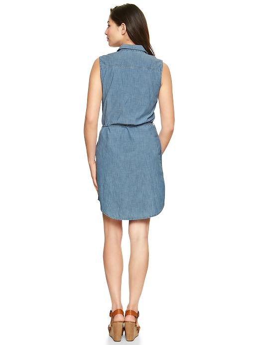 2 of 8 showing, with the color medium chambray of product 1969 chambray shirtdress