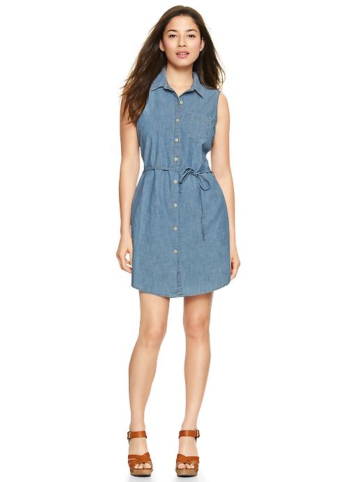 1 of 8 showing, with the color medium chambray of product 1969 chambray shirtdress
