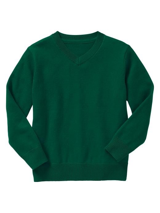 1 of 8 showing, with the color pine green of product V-neck sweater