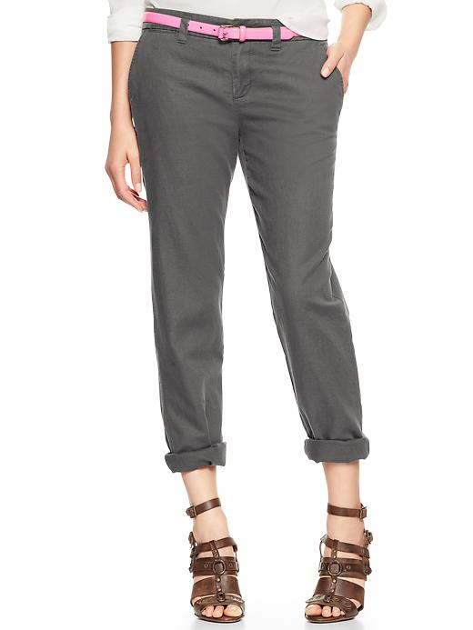 1 of 8 showing, with the color clean coal of product Broken-in straight linen pants