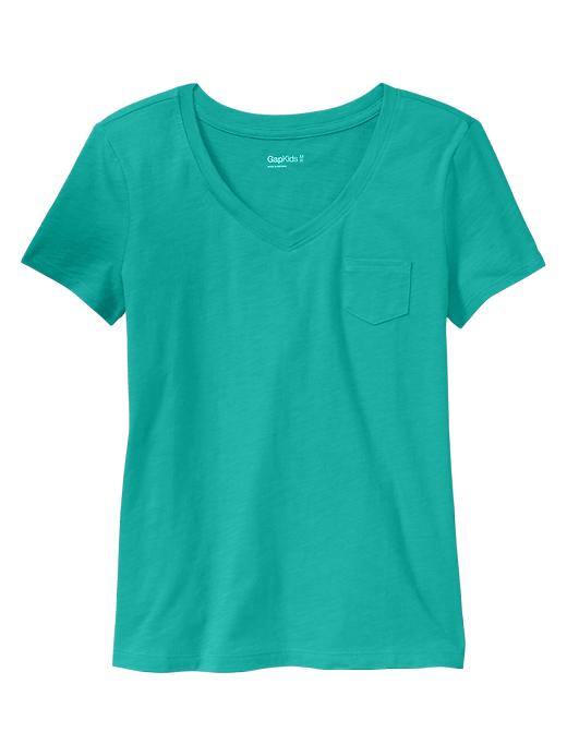 1 of 8 showing, with the color green mirage of product Slub pocket T