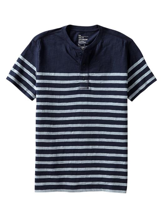 1 of 8 showing, with the color navy of product Striped slub henley