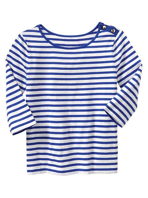 1 of 8 showing, with the color becca blue of product Button striped shirt
