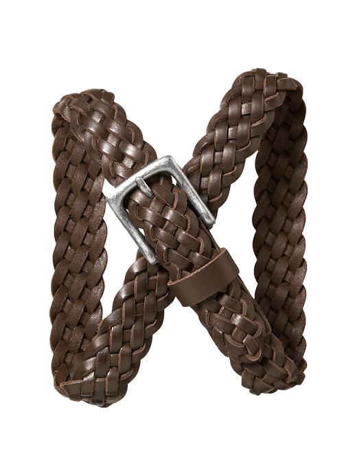 View large product image 1 of 1. Kids Braided Leather Belt