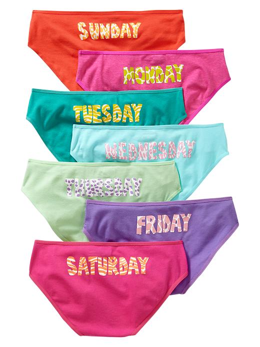1 of 8 showing, with the color multi of product Animal print days of the week low-rise bikini (7-pack)