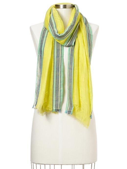 View large product image 1 of 1. Stripe-border scarf