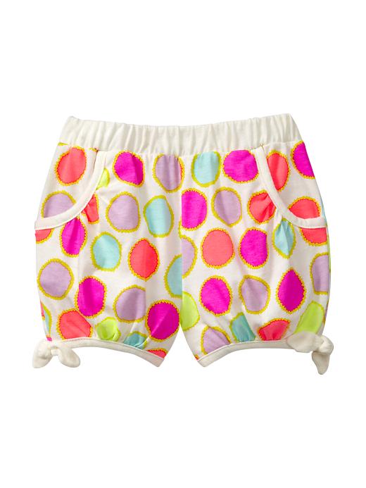 1 of 8 showing, with the color white grnd mult pdot p of product Bubble knit shorts