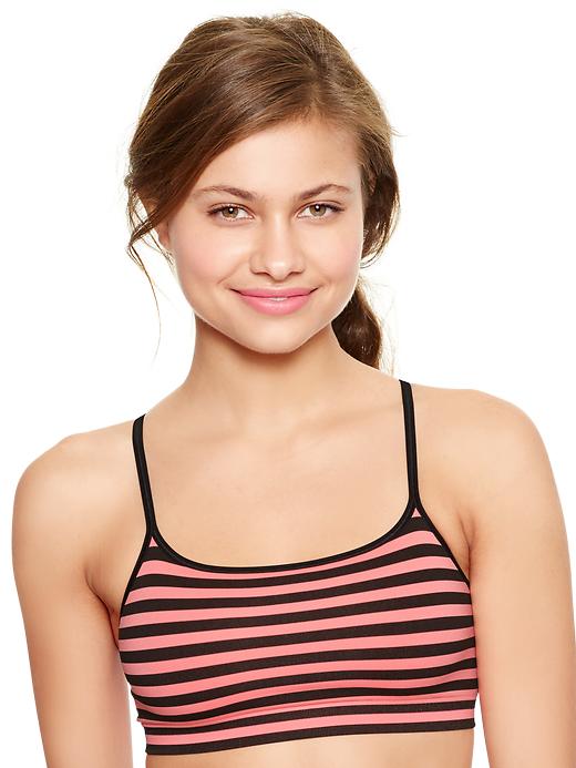 1 of 8 showing, with the color niclet strp blzng pnk of product Stripe racerback bra