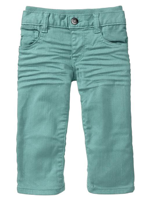 1 of 8 showing, with the color deep sea glass of product Pull-on straight jeans