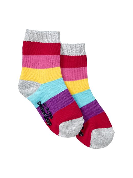 1 of 8 showing, with the color rainbow stripe of product Printed contrast socks