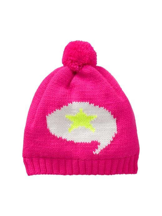 View large product image 1 of 1. Intarsia talk bubble hat