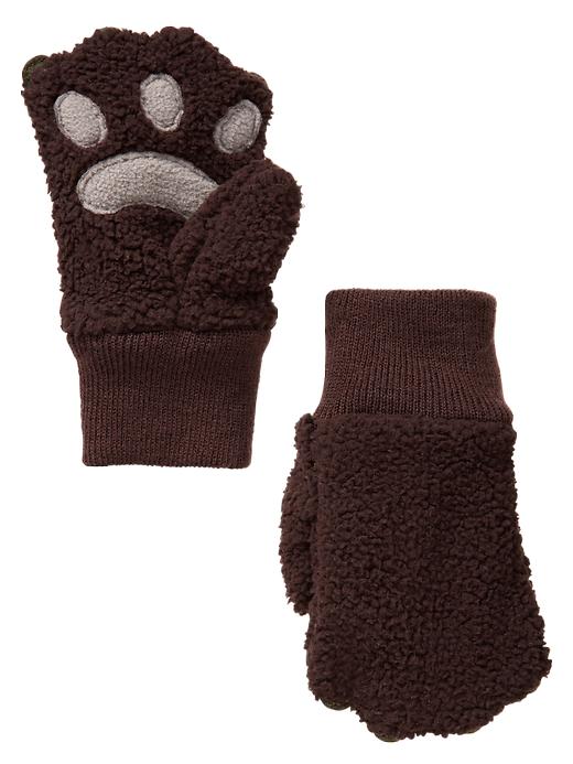 1 of 8 showing, with the color brown heather of product Paw mittens