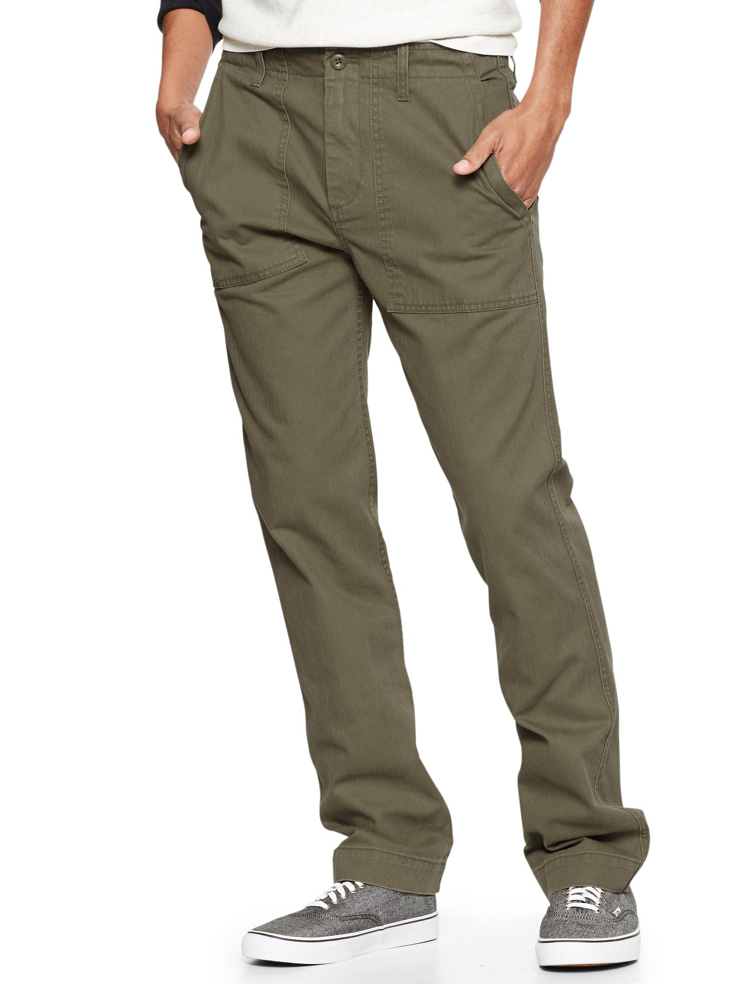 Herringbone fatigue pant (slim fit) Gap