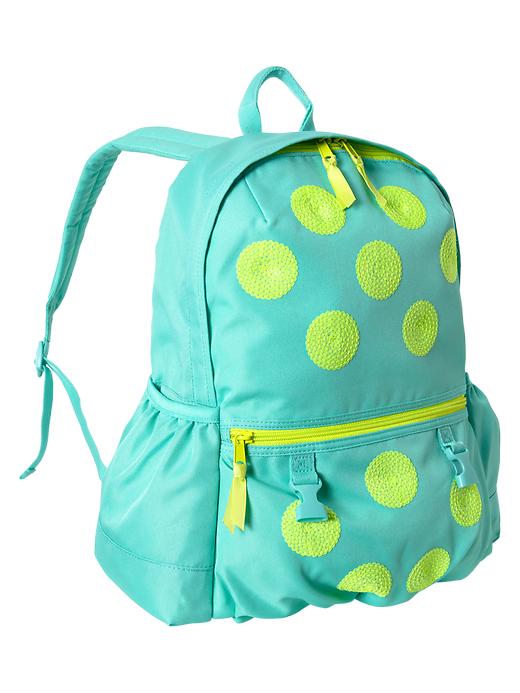 1 of 8 showing, with the color water garden green of product Junior sequin dot backpack