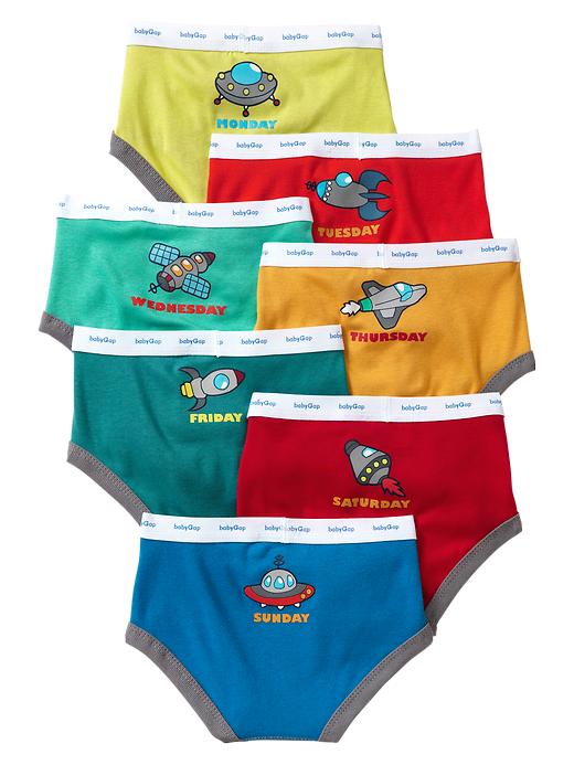 1 of 8 showing, with the color spaceship of product Days of the week space underwear (7-pack)