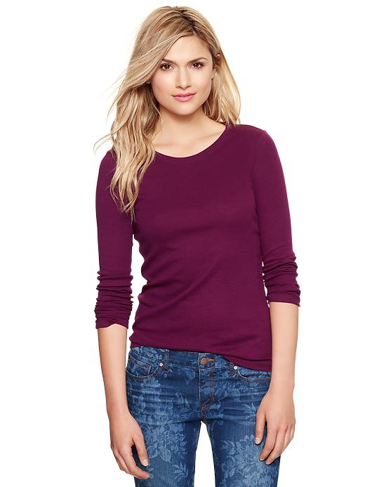 1 of 8 showing, with the color beach plum of product Favorite long-sleeve crew tee