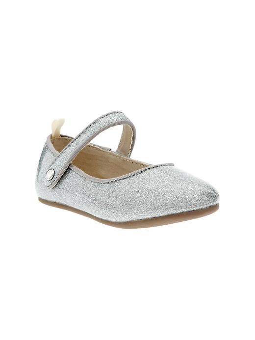 1 of 8 showing, with the color silver sparkle of product Sparkly Mary Jane flats