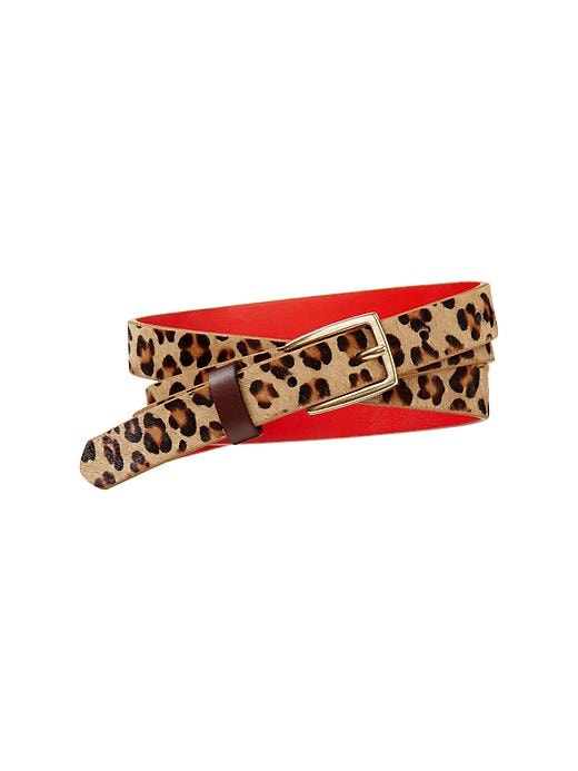 View large product image 1 of 1. Printed calf hair belt