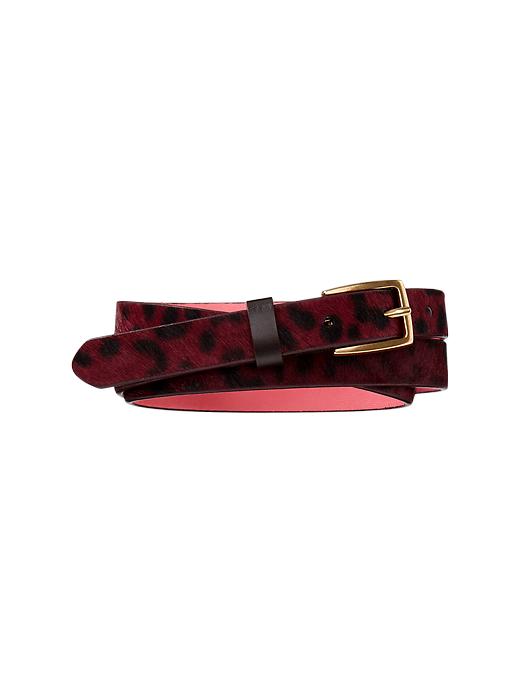 1 of 8 showing, with the color beach plum of product Printed calf hair belt