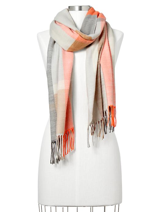 1 of 8 showing, with the color trek gray of product Cozy colorblock geo scarf