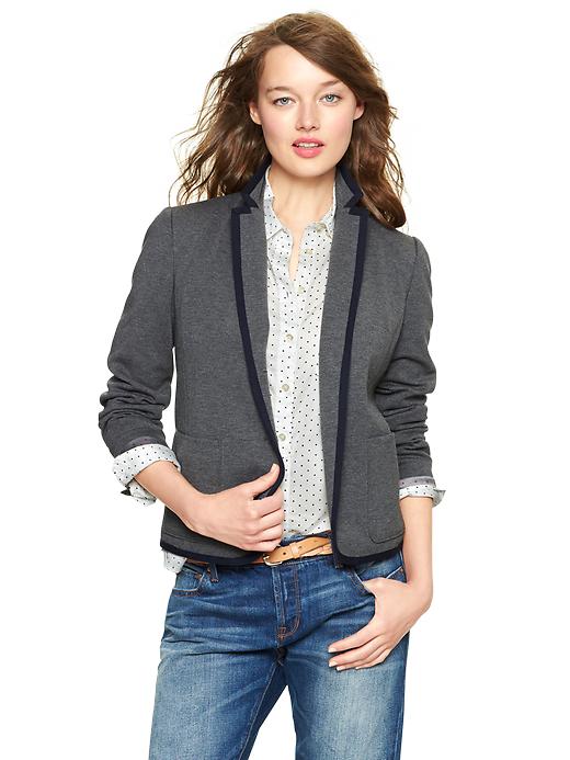 1 of 8 showing, with the color dark heather gray of product Ponte academy blazer