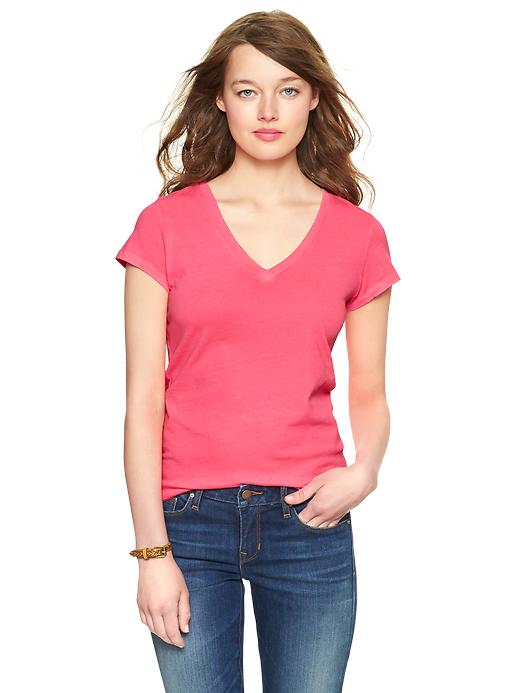 View large product image 1 of 1. Essential short-sleeve V-neck tee