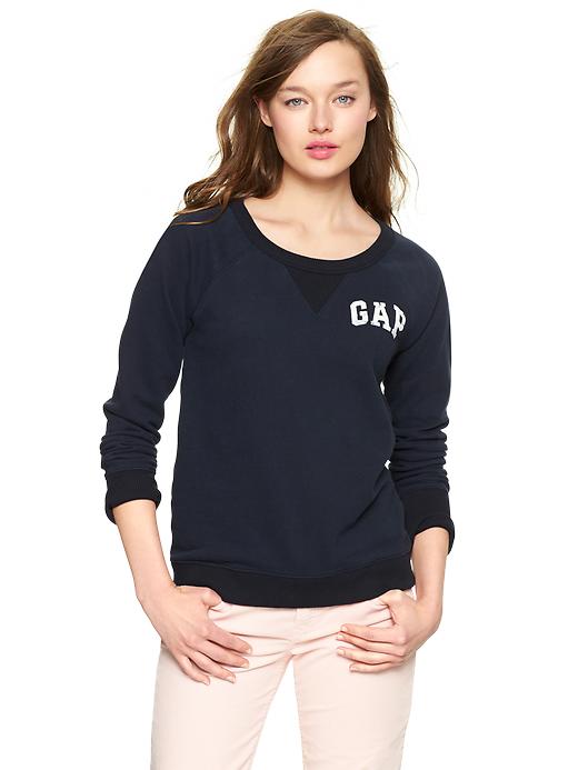 1 of 8 showing, with the color navy of product Arch logo pullover