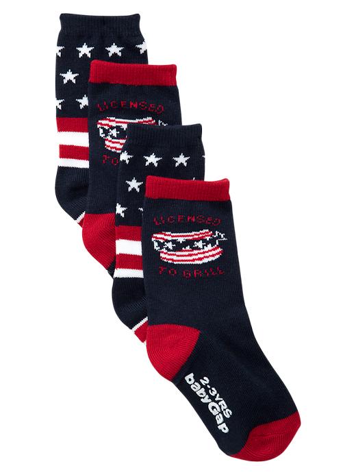 1 of 8 showing, with the color blue galaxy of product Americana socks (2-pack)